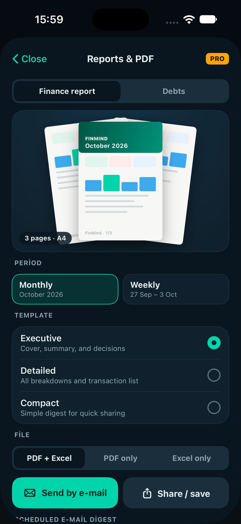 Reports & PDF — FinMind