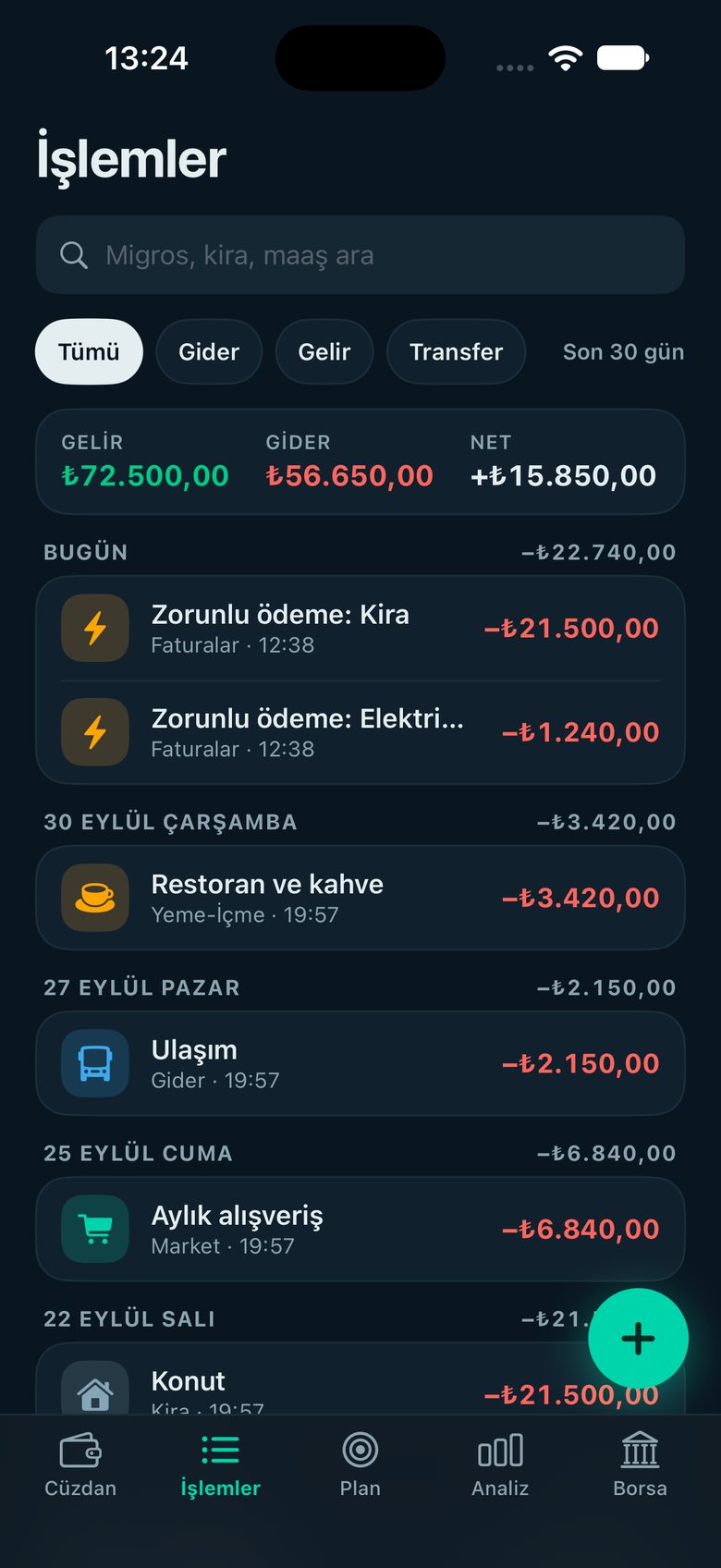 İŞLEMLER — FinMind