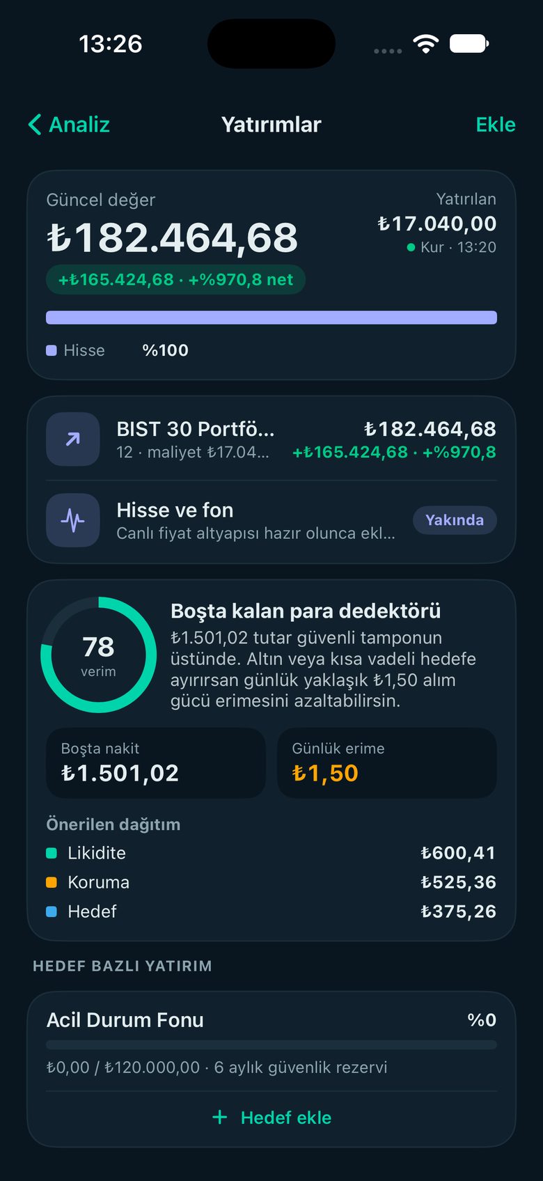 Yatırımlar — FinMind