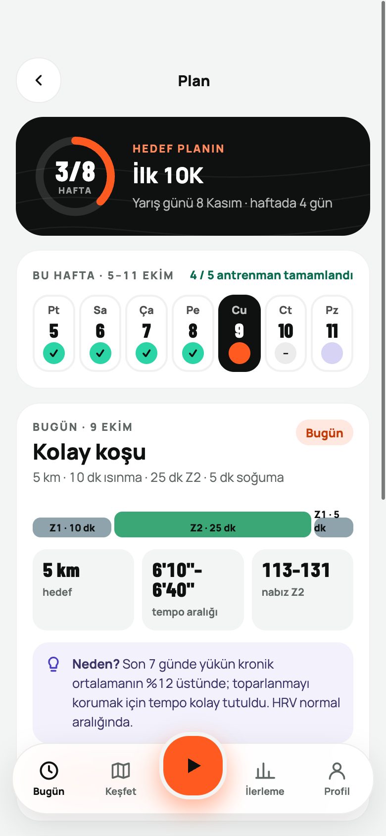 Saludus haftalık plan ve koç ekranı